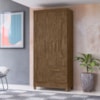 Guarda Roupa Solteiro Lima 3 Portas 182x82 cm Castanho Wood Moval