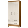 Guarda Roupa Solteiro Lima 3 Portas 182x82 cm Freijo Off White Moval
