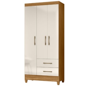 Guarda Roupa Solteiro Lima 3 Portas 182x82 cm Freijo Off White Moval