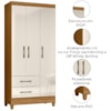 Guarda Roupa Solteiro Lima 3 Portas 182x82 cm Freijo Off White Moval