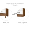 Guarda Roupa Solteiro Lima 3 Portas 182x82 cm Naturale Branco Moval