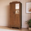Guarda Roupa Solteiro Madeira Macica Taeda 2 Portas 182X78 cm 1243C Castanho Festra
