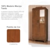 Guarda Roupa Solteiro Madeira Macica Taeda 2 Portas 182X78 cm 1293C Castanho Festra