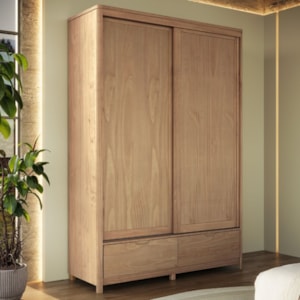 Guarda Roupa Solteiro Madeira Macica Taeda 2 Portas De Correr 150 cm 3303U Tauari Festra