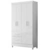 Guarda Roupa Solteiro Madri 4P 110 cm Branco Flex Moval