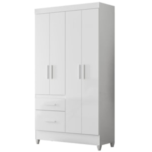 Guarda Roupa Solteiro Madri 4P 110 cm Branco Flex Moval