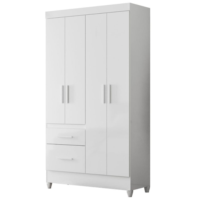 Guarda Roupa Solteiro Madri 4P 110 cm Branco Flex Moval