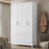 Guarda Roupa Solteiro Madri 4P 110 cm Branco Flex Moval