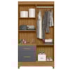 Guarda Roupa Solteiro Madri 4P 110 cm Freijo Cinza Moval