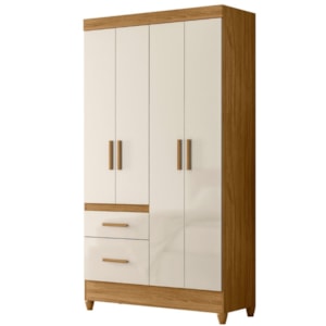 Guarda Roupa Solteiro Madri 4P 110 cm Freijo Off White Moval