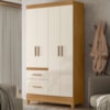 Guarda Roupa Solteiro Madri 4P 110 cm Freijo Off White Moval