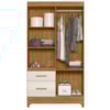 Guarda Roupa Solteiro Madri 4P 110 cm Freijo Off White Moval
