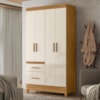 Guarda Roupa Solteiro Madri 4P 110 cm Freijo Off White Moval