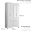 Guarda Roupa Solteiro Madri 4P Espelho 110 cm Branco Flex Moval
