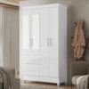Guarda Roupa Solteiro Madri 4P Espelho 110 cm Branco Flex Moval