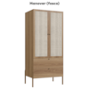 Guarda Roupa Solteiro Palhinha 28025 180x80 cm Hanover Artesano