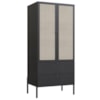 Guarda Roupa Solteiro Palhinha 28025 180x80 cm Nero Preto Artesano