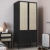 Guarda Roupa Solteiro Palhinha 28025 180x80 cm Nero Preto Artesano