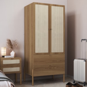 Guarda Roupa Solteiro Palhinha 28025 Pes Madeira 180x80 cm Hanover Artesano