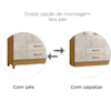 Guarda Roupa Solteiro Paraty 4 Portas 111 cm Freijo Off White Moval