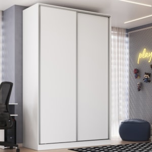Guarda Roupa Solteiro RC2004 MDF 2 Portas 147 cm Branco NOVAM