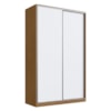 Guarda Roupa Solteiro RC2004 MDF 2 Portas 147 cm Freijó Natura Branco NOVAM