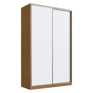 Guarda Roupa Solteiro RC2004 MDF 2 Portas 147 cm Freijó Natura Branco NOVAM