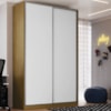 Guarda Roupa Solteiro RC2004 MDF 2 Portas 147 cm Freijó Natura Branco NOVAM