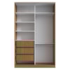 Guarda Roupa Solteiro RC2004 MDF 2 Portas 147 cm Freijó Natura Branco NOVAM