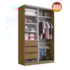 Guarda Roupa Solteiro RC2004 MDF 2 Portas 147 cm Freijó Natura NOVAM