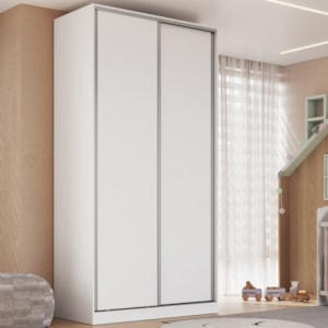 Guarda Roupa Solteiro RC2005 MDF 2 Portas 120 cm Branco NOVAM
