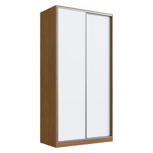 Guarda Roupa Solteiro RC2005 MDF 2 Portas 120 cm Freijó Natura Branco NOVAM