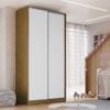 Guarda Roupa Solteiro RC2005 MDF 2 Portas 120 cm Freijó Natura Branco NOVAM