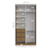 Guarda Roupa Solteiro RC2005 MDF 2 Portas 120 cm Freijó Natura Branco NOVAM