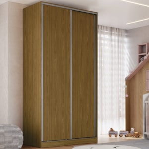 Guarda Roupa Solteiro RC2005 MDF 2 Portas 120 cm Freijó Natura NOVAM