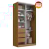 Guarda Roupa Solteiro RC2005 MDF 2 Portas 120 cm Freijó Natura NOVAM