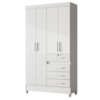 Guarda Roupa Solteiro Sobral 4P 110 cm Branco Flex Moval