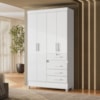 Guarda Roupa Solteiro Sobral 4P 110 cm Branco Flex Moval