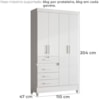 Guarda Roupa Solteiro Sobral 4P 110 cm Branco Flex Moval