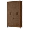 Guarda Roupa Solteiro Sobral 4P 110 cm Castanho Wood Moval