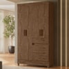 Guarda Roupa Solteiro Sobral 4P 110 cm Castanho Wood Moval