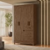 Guarda Roupa Solteiro Sobral 4P 110 cm Castanho Wood Moval