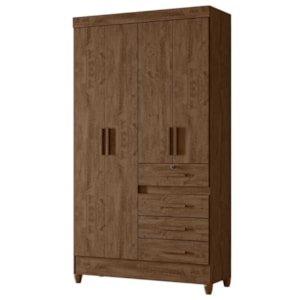 Guarda Roupa Solteiro Sobral 4P 110 cm Castanho Wood Moval