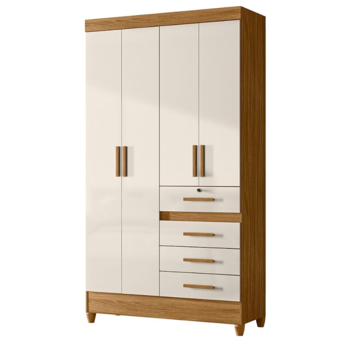 Guarda Roupa Solteiro Sobral 4P 110 cm Freijo Off White Moval