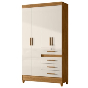 Guarda Roupa Solteiro Sobral 4P 110 cm Freijo Off White Moval