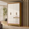 Guarda Roupa Solteiro Sobral 4P 110 cm Freijo Off White Moval