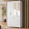 Guarda Roupa Solteiro Sobral 4P Espelho 110 cm Branco Flex Moval