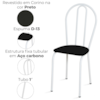 Kit 02 Cadeira Tubular America 004 Branco Assento Preto ARTEF