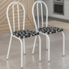 Kit 02 Cadeira Tubular America 004 Branco Assento Preto Flor ARTEF