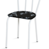 Kit 02 Cadeira Tubular America 004 Branco Assento Preto Flor ARTEF